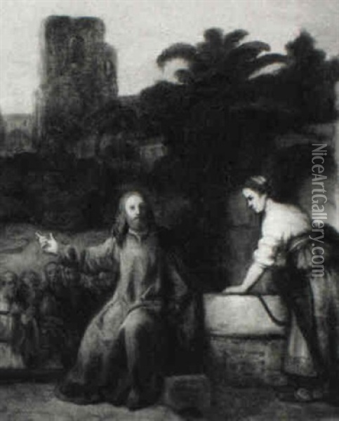 Christ And The Woman Of Samaria Oil Painting - Gerbrand Van Den Eeckhout