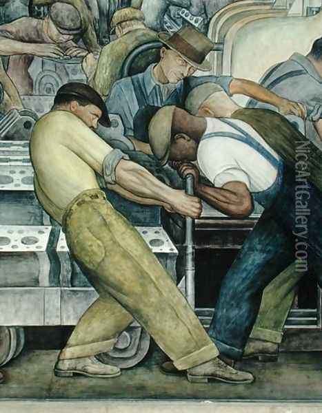 Detroit Industry-9, 1933 Oil Painting - Diego Rivera