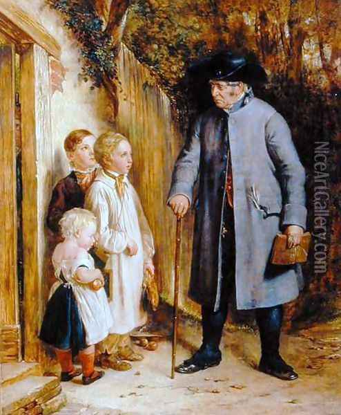 The Village Schoolmaster, 1881 Oil Painting - Charles West Cope