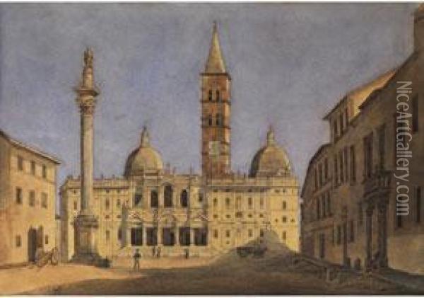 Die Kirche Santa Maria Maggiore In Rom Oil Painting - Ippolito Caffi