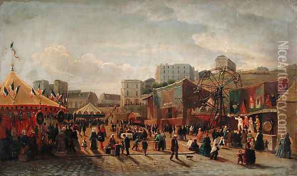 A Fair Place Saint Pierre Montmartre in 1861 Oil Painting - Hubert