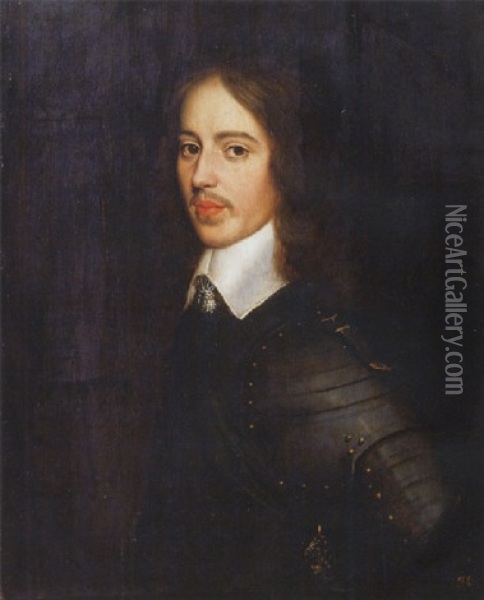 Portrait Of Stadholder William Ii Wearing Armour, Lace Collar And The Badge Of The Order Of The Garter Oil Painting - Gerrit Van Honthorst
