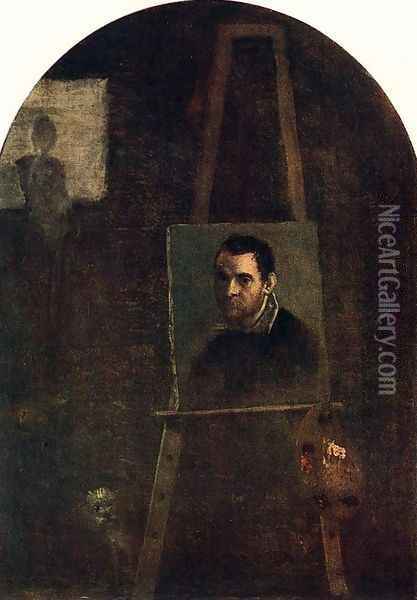Self-Portrait c. 1604 Oil Painting - Annibale Carracci