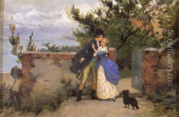 Scene Galante Oil Painting - Pierre Outin