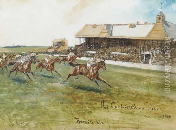 The Cambridgeshire Stakes Oil Painting - John Beer