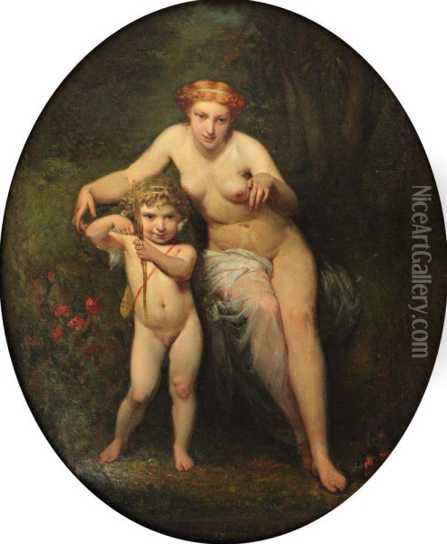 Venus Et L'amour Oil Painting - Antoine Ansiaux
