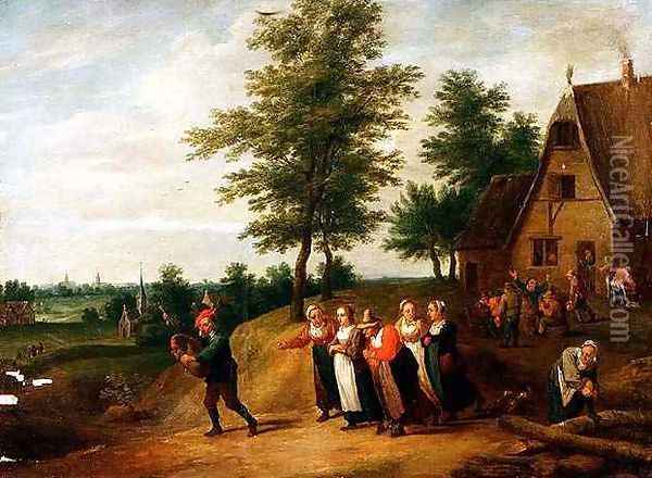 A Wedding March Oil Painting - Matheus van Helmont