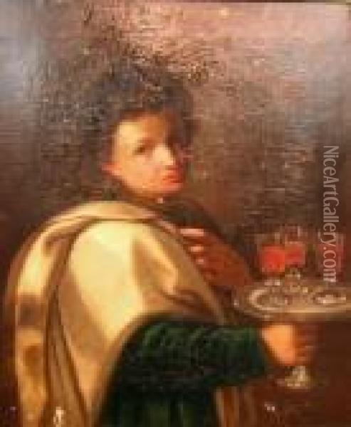 Portrait Of A Young Cup Bearer Oil Painting - Annibale Carracci