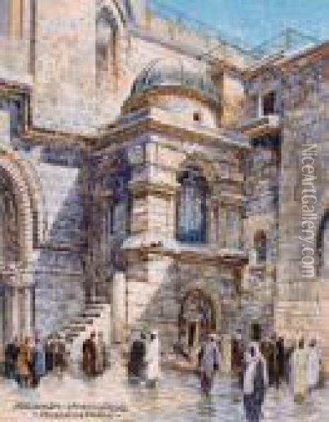 Gerusalemme - Chiesa Del Santo Sepolcro Oil Painting - Friedrich Frank