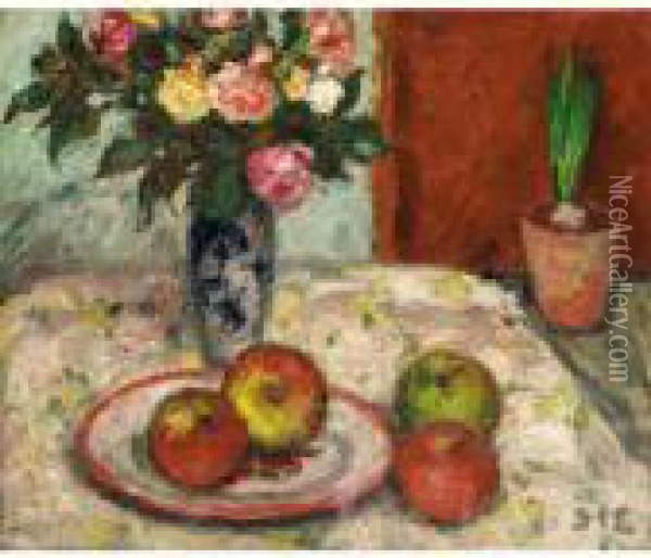Fleurs Et Fruits Oil Painting - Georges dEspagnat