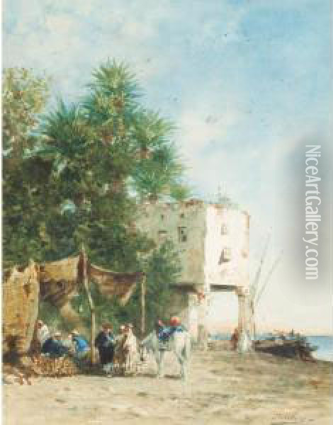 Bords Du Nil Oil Painting - Narcisse Berchere
