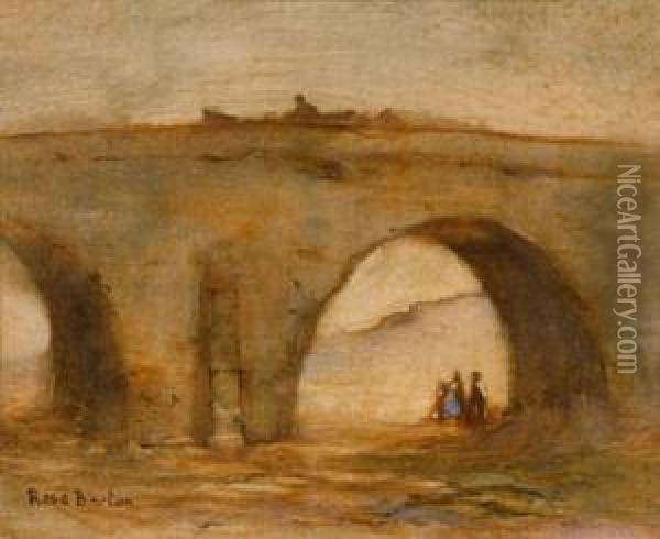 Figures Under A Bridge Oil Painting - Rose Barton
