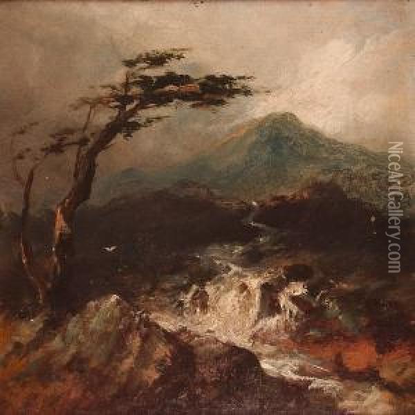 A Mountain Stream; & A Companion Oil Painting - Joseph Horlor
