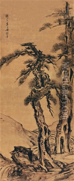 Pine Tree Oil Painting -  Gao Qipei