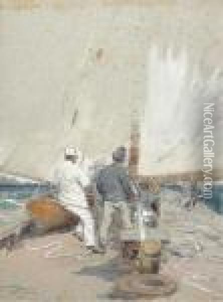 On Board Britannia Oil Painting - Eduardo de Martino