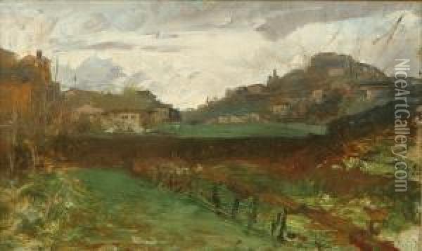 Paesaggio Oil Painting - Cesare Tallone