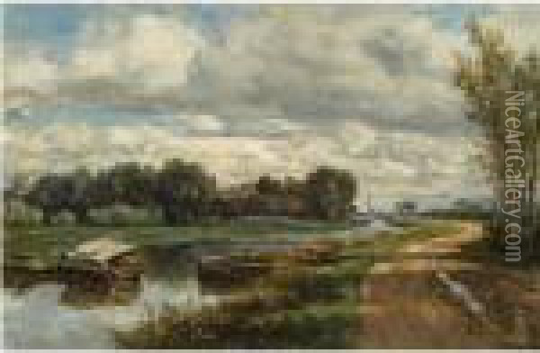 'chemin De Stompwijk Pres Leidschendam (environs De La Hayehollande)' Oil Painting - Willem Roelofs