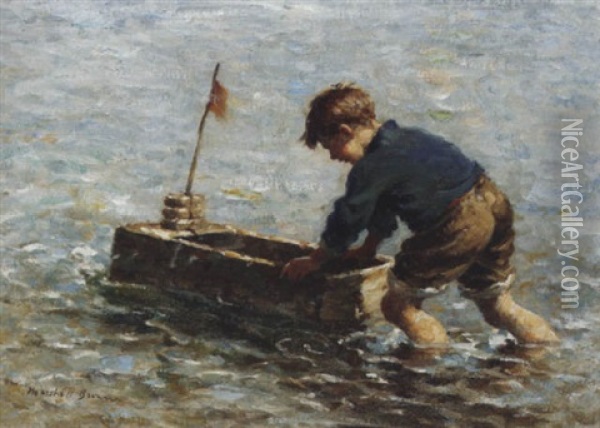 The Motor Boat Oil Painting - William Marshall Brown