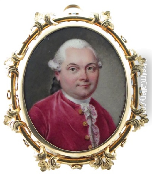 Portrait Miniature Of A Gentleman Oil Painting - Nicolas Andre Courtois