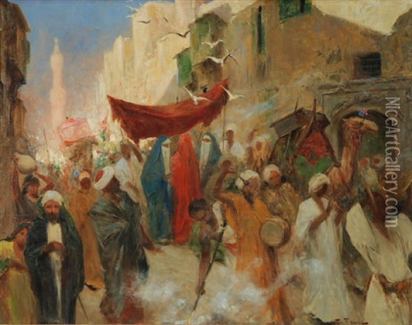Processione Al Cairo Oil Painting - Fabio Fabbi