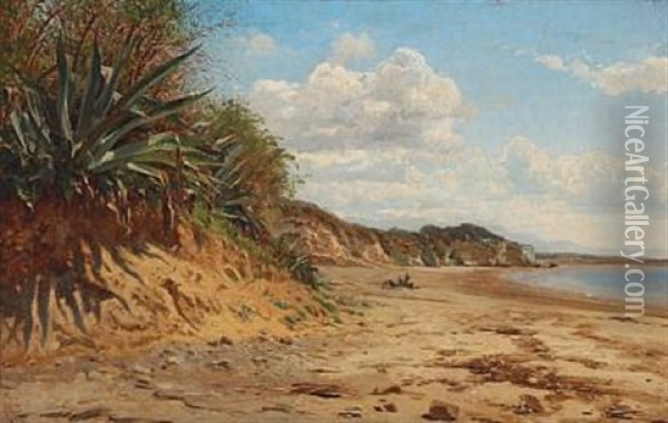 Coastal Scape From Nettuno In Italy Oil Painting - Godfred Christensen