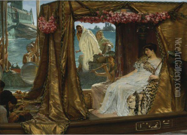 The Meeting Of Antony And Cleopatra: 41 Bc Oil Painting - Sir Lawrence Alma-Tadema