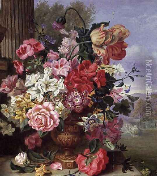Still life of flowers Oil Painting - William John Wainwright