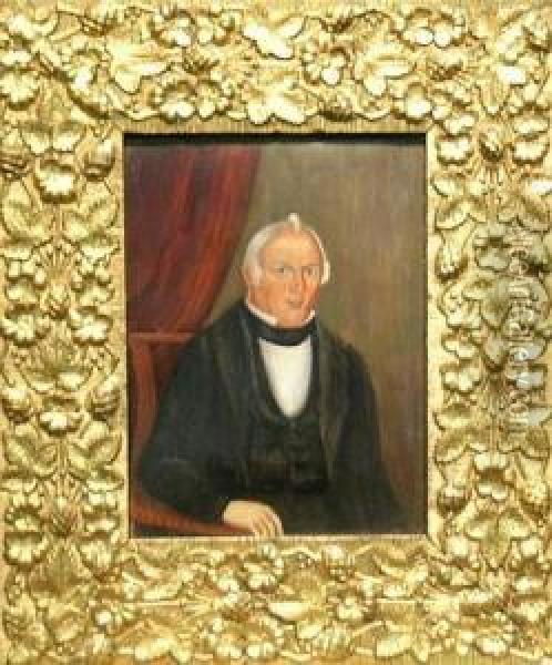 Portrait Of A Gentleman, Purportedly Ephraim Wilson Oil Painting - Sheldon Peck