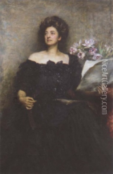 Portrait Of Mrs. Harben Oil Painting - Walter Chamberlain Urwick