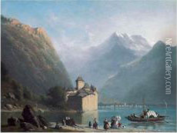 Chateau Chillon Oil Painting - Anthon Adrianus Sem