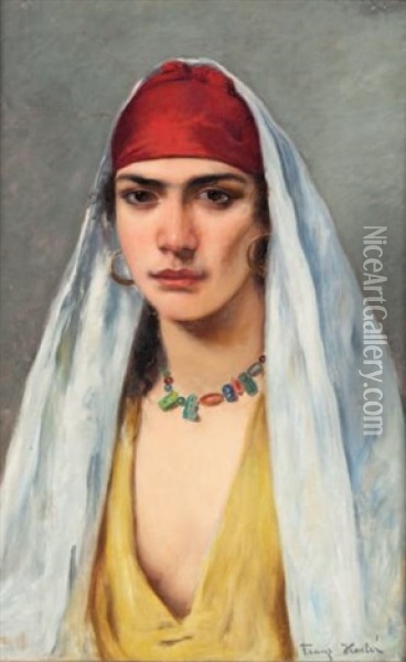 Portrait D'orientale Oil Painting - Franz Xavier Kosler