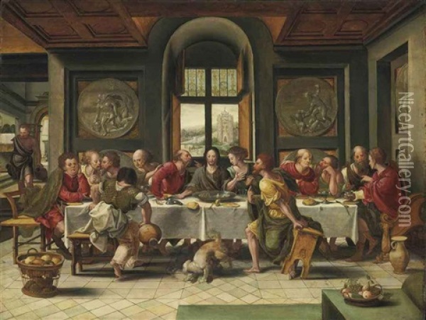 The Last Supper Oil Painting - Pieter Coecke van Aelst the Elder