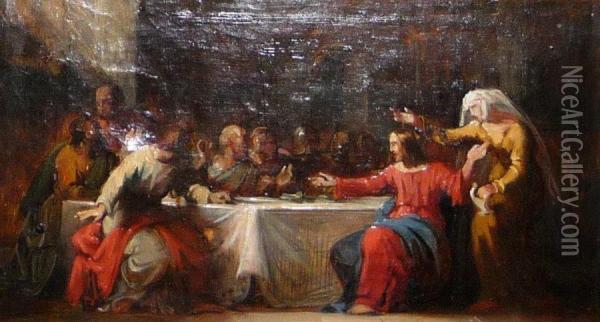 Jesus Dans La Maison De Simon Oil Painting - Pierre Brisset
