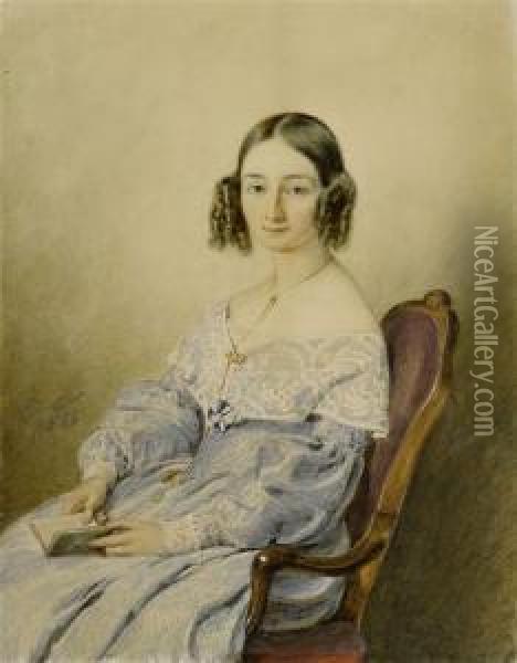 Portrait Of A Young Woman Oil Painting - Johann Friedrich Dietler