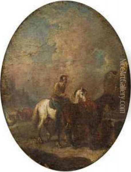 Cavaliere In Sosta Alla Fonte Oil Painting - Matteo Dei Pitocchi Ghidoni