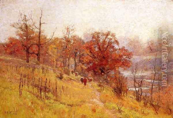 November's Harmony 1893 Oil Painting - Theodore Clement Steele
