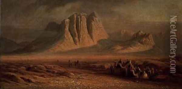 Mount Sinai Oil Painting - Edward Lear