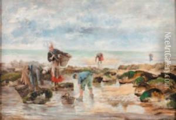 Recolte Du Goemon Oil Painting - George Haquette