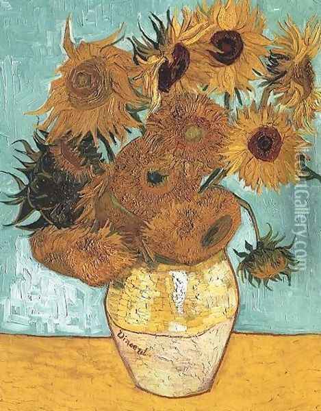Vase With Twelve Sunflowers Oil Painting - Vincent Van Gogh