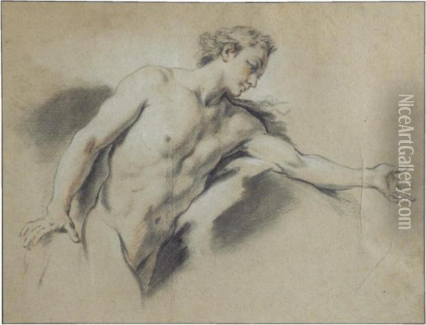A Study Of The Figure Of Apollo Oil Painting - Francois Boucher