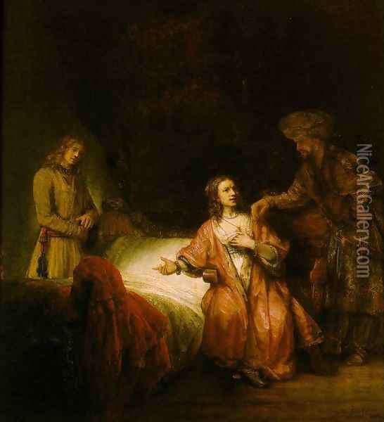Joseph Accused by Potiphar's Wife 1655 Oil Painting - Rembrandt Van Rijn