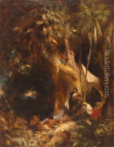 Alexander Von Humboldt Und Aime Bonpland Am Orinoko Oil Painting - Ferdinand Keller