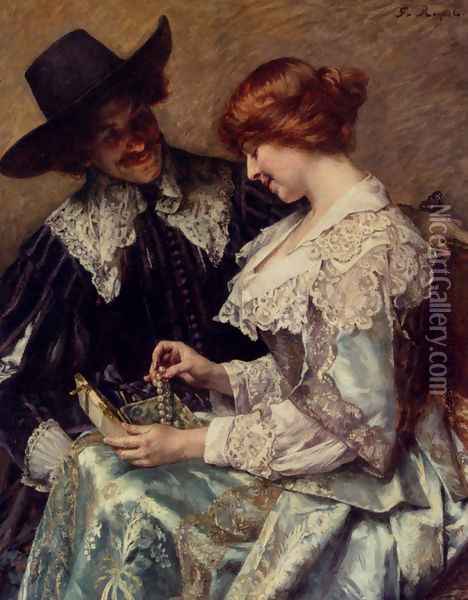 The Present Oil Painting - Ferdinand Victor Leon Roybet