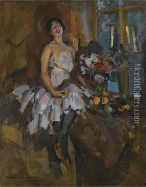 Portrait Of A Dancer Oil Painting - Konstantin Alexeievitch Korovin