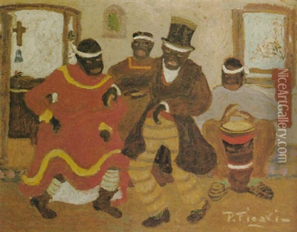 Nostalgias Africanas (candombe) Oil Painting - Pedro Figari