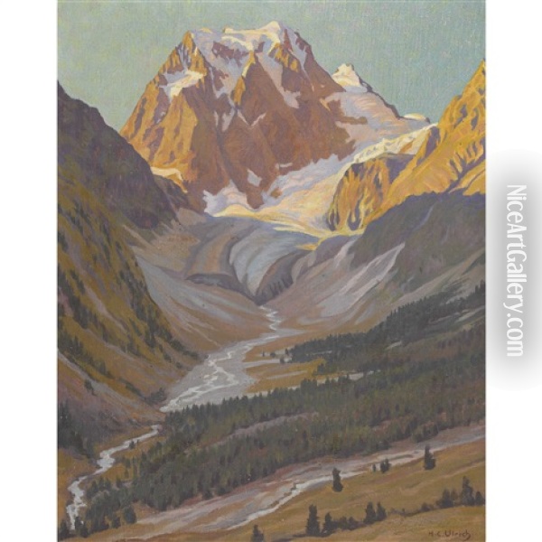 Der Mont Colon Bei Arolla Oil Painting - Hans Casper Ulrich