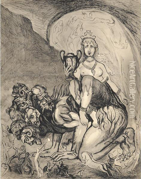 La Meretrice D'israele Oil Painting - William Blake