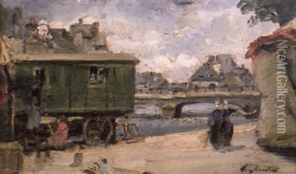 Bord De Riviere En Bretagne Oil Painting - Julien Gustave Gagliardini