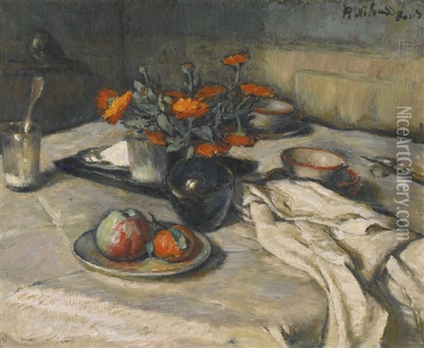 Still Life With Fruit Oil Painting - Peter Alexanrovitch (Pierre) Nilouss