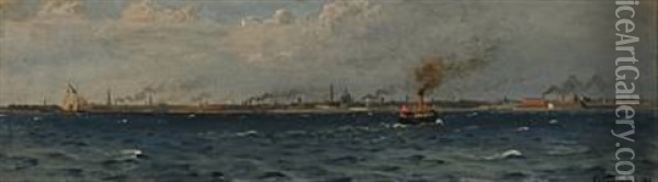 View Of The Coast Of Copenhagen Oil Painting - Christian Blache
